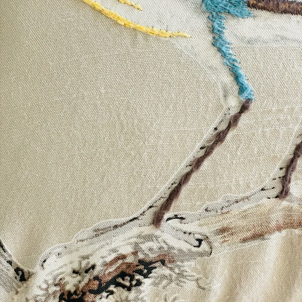 POTTERY BARN SCIENTIFIC BIRD EMBROIDERED THROW PILLOW INSERT 20x20.